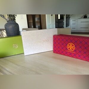 2 Tory Burch shoe boxes, Jimmy Choo clutch box Perfect for staging/for storage